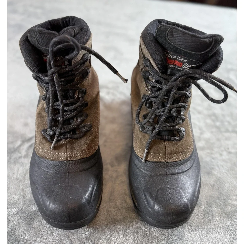 State Street Boots‎ Mens Size 8 Brown Thermolite Insulated Snow Rubber Shell